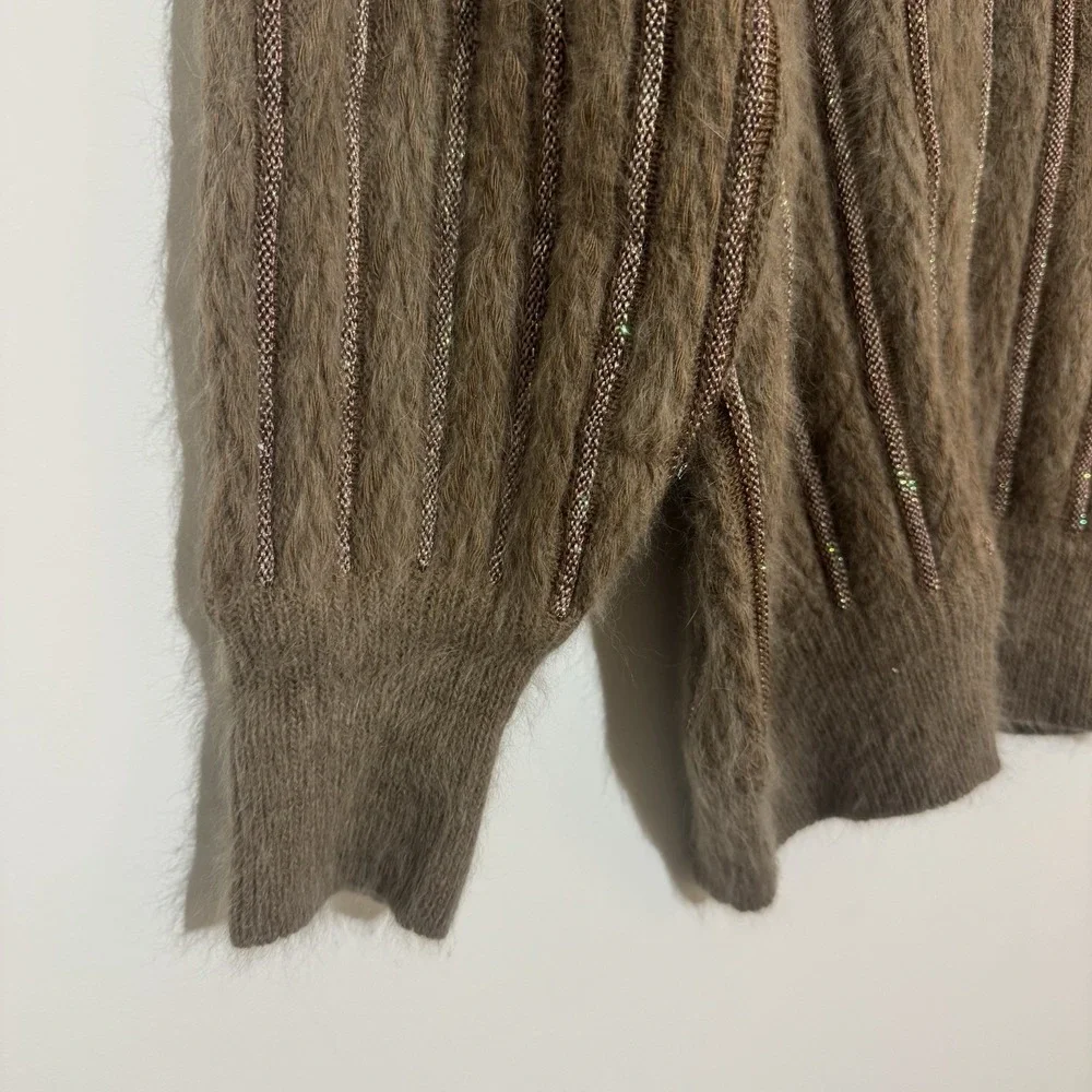 Vintage Angora Blend Fuzzy Textured Sweater Women's Medium‎ Cottagecore Holiday
